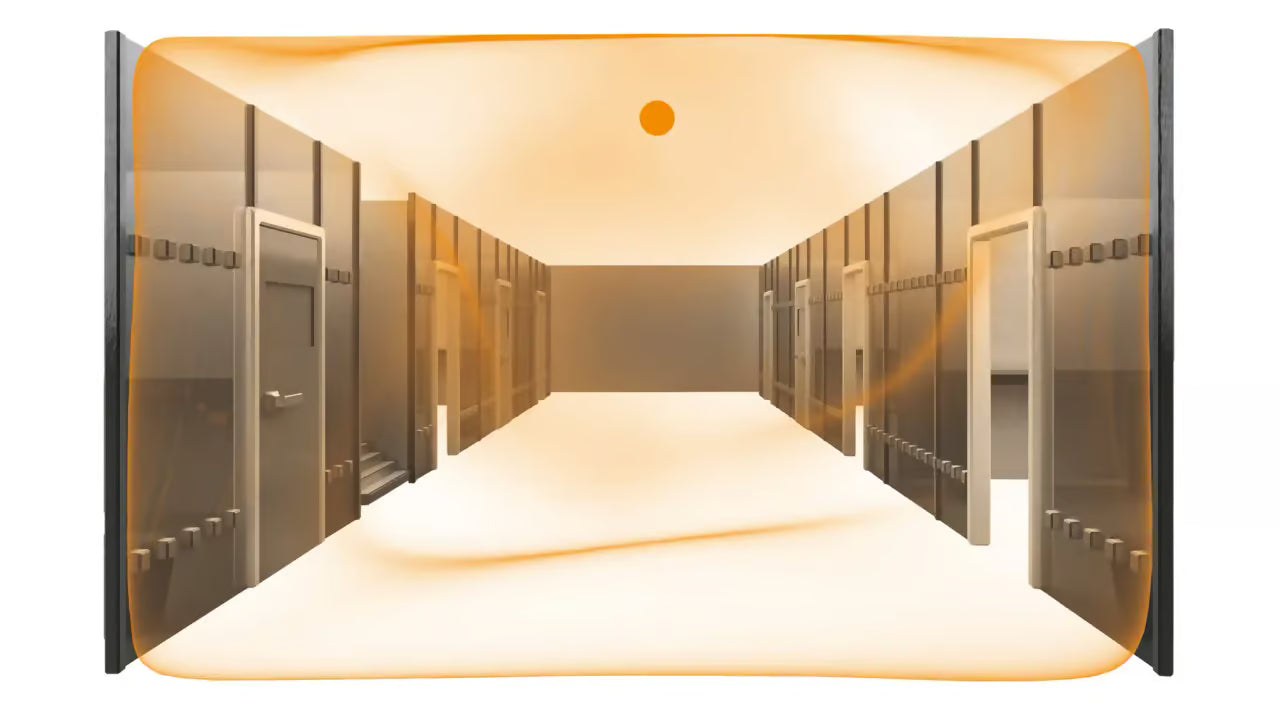 Watches over the entire corridor. And can see around corners.